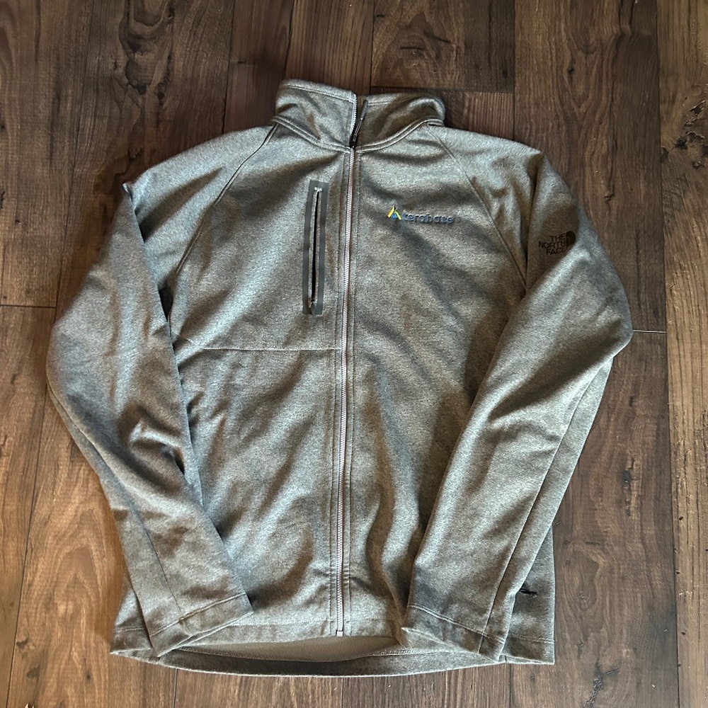 The North Face Mens M Long Sleeve Full Zip Up Outdoor Fleece Jacket Gray
